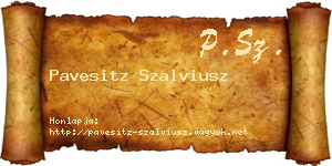 Pavesitz Szalviusz névjegykártya